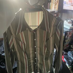 Striped Green Women’s Buttoned Shirt